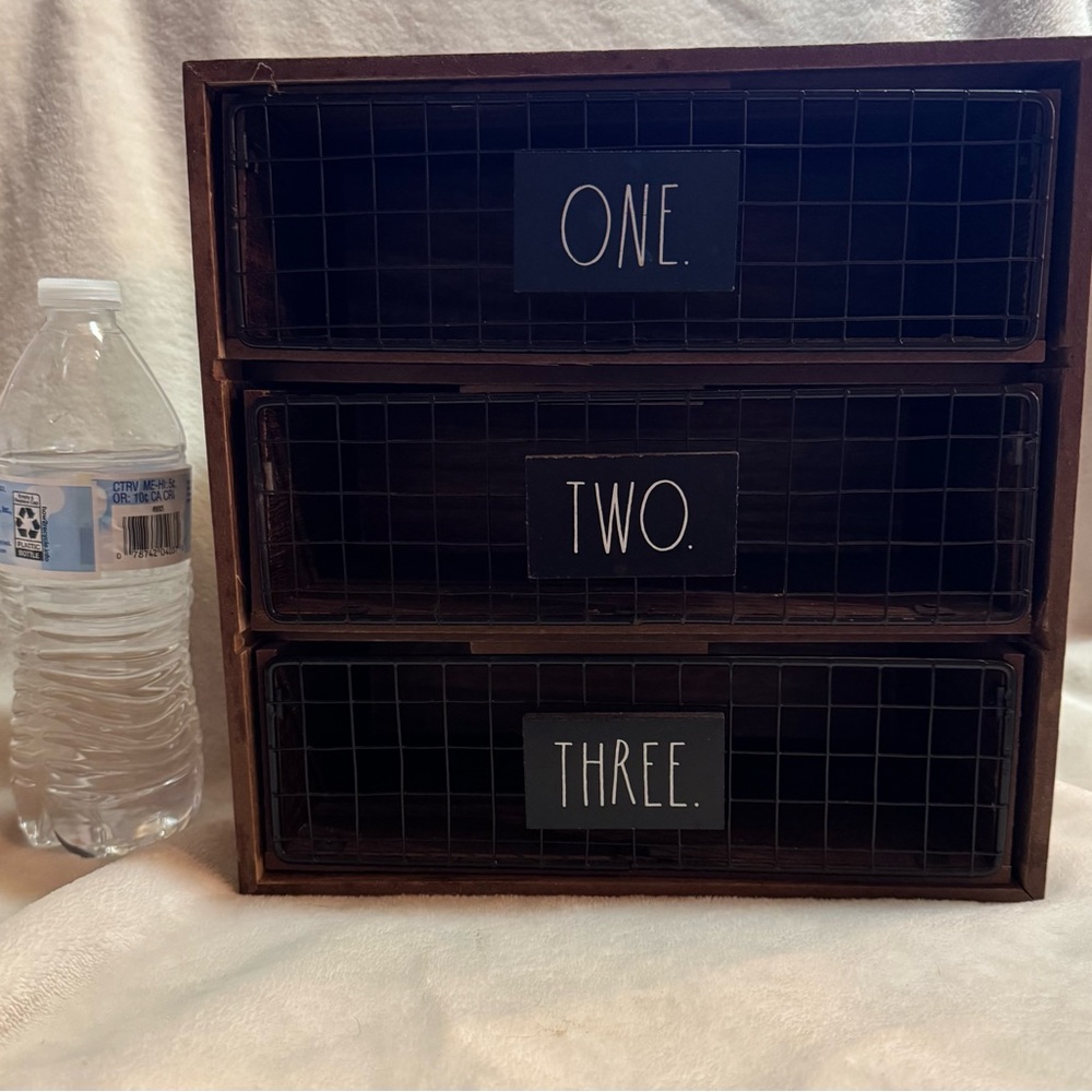 Rae Dunn Brown and Black Wire Drawer Organizer